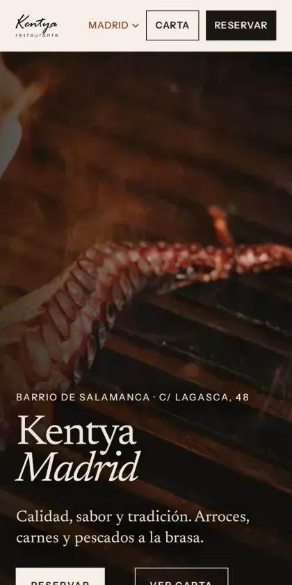 Web nueva de Kentya en el móvil
